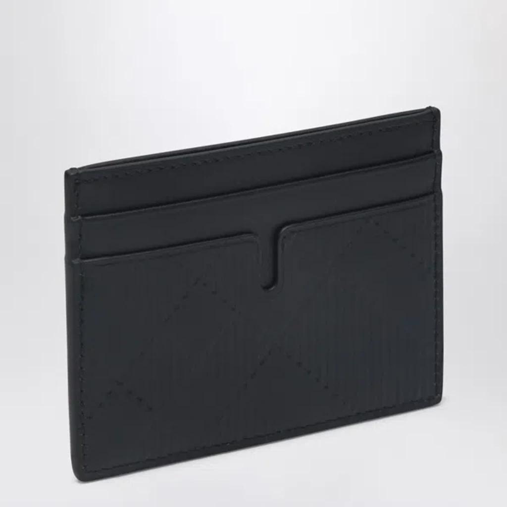 BURBERRY Black Leather Card Holder Check Product Image