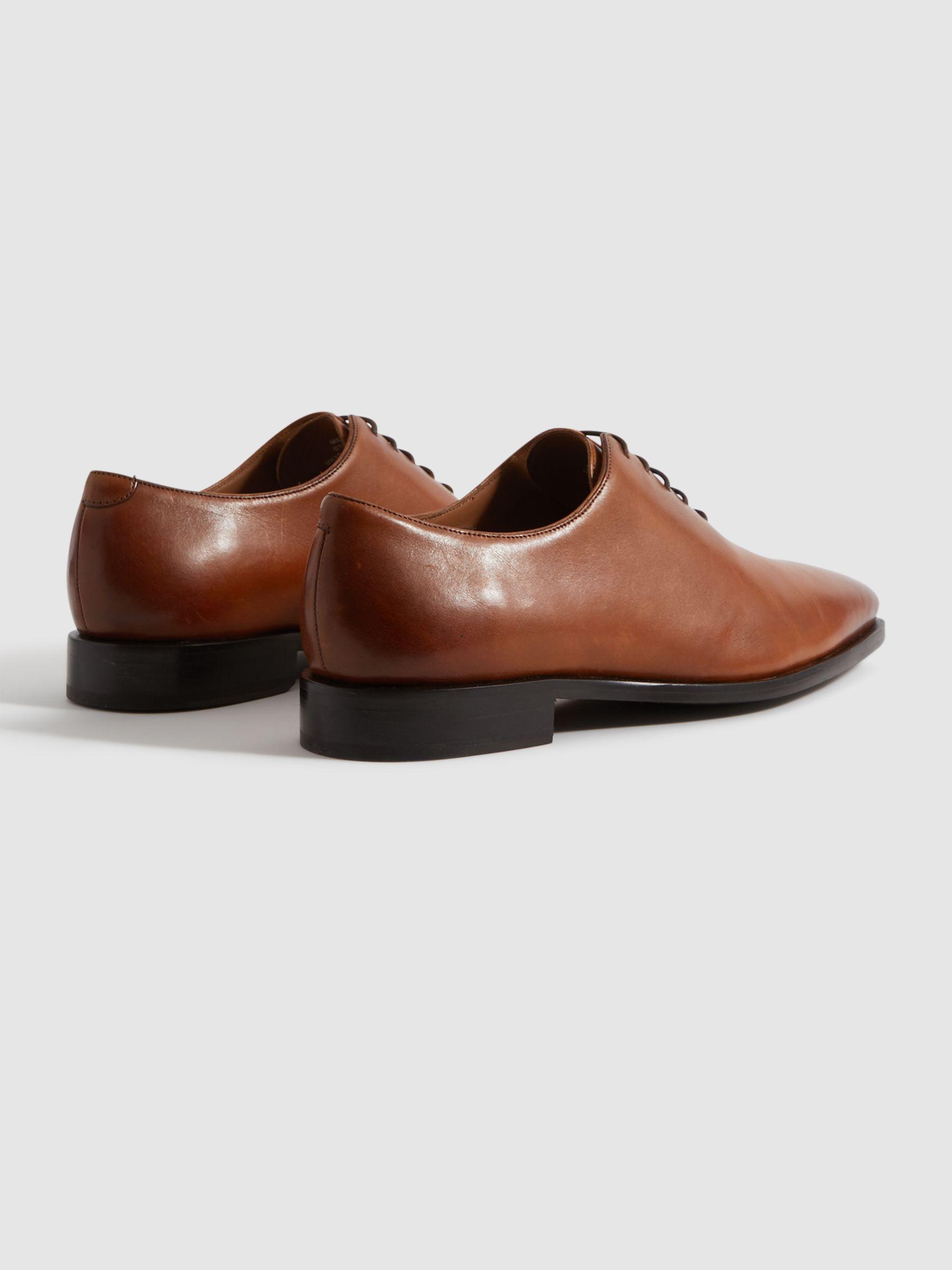 Leather Lace-Up Shoes in Light Tan Product Image