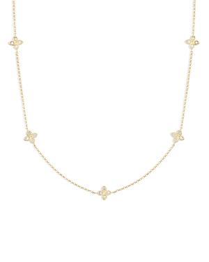 Roberto Coin 18K Yellow Gold Verona Love by the Inch 5 Station Flower Diamond Necklace, 17 Product Image