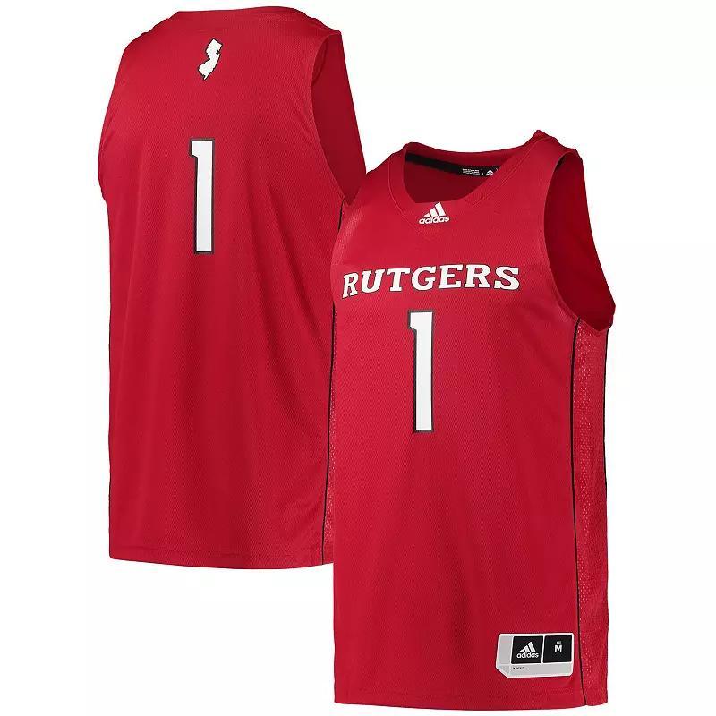 Men's adidas #1 Scarlet Rutgers Scarlet Knights Team Swingman Basketball Jersey, Size: Medium, Red Product Image