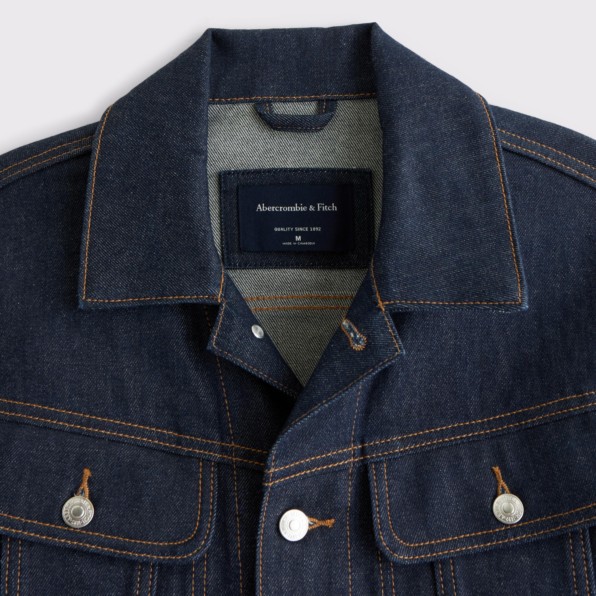 Cropped Denim Trucker Jacket Product Image