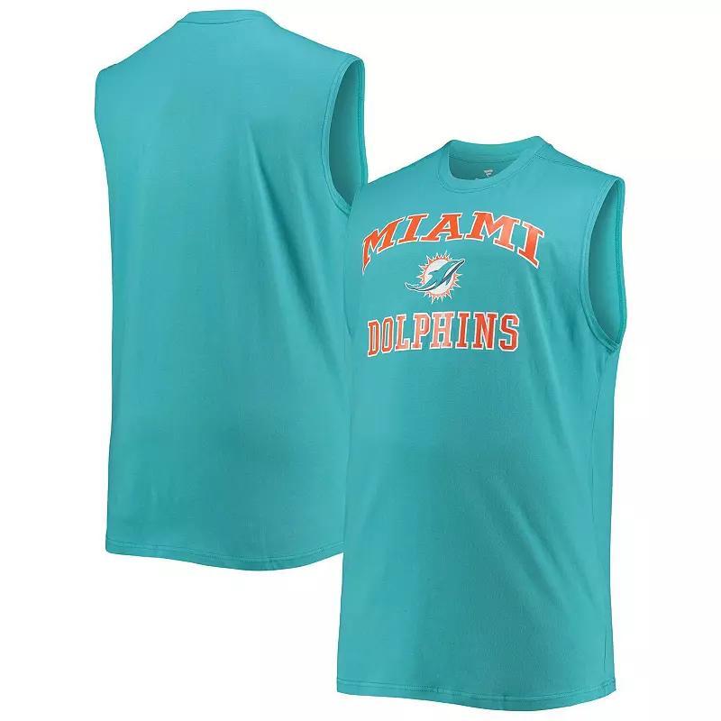 Men's Aqua Miami Dolphins Big & Tall Muscle Tank Top, Size: 5XB, Turquoise A Product Image