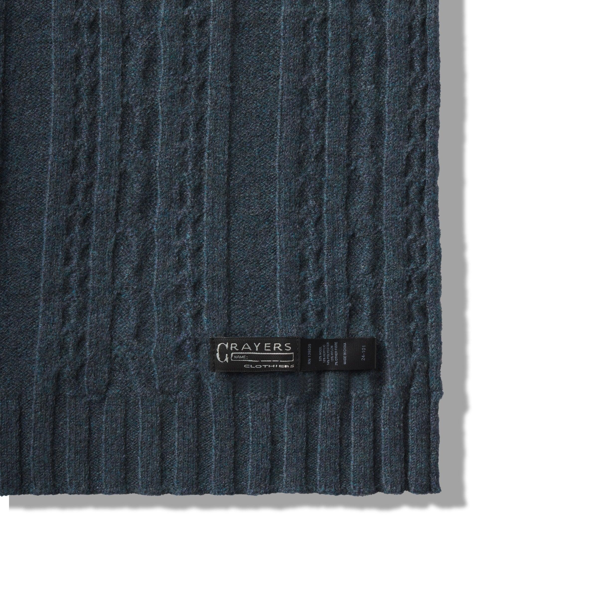 Yarmouth Cable Scarf - Navy Blue Product Image