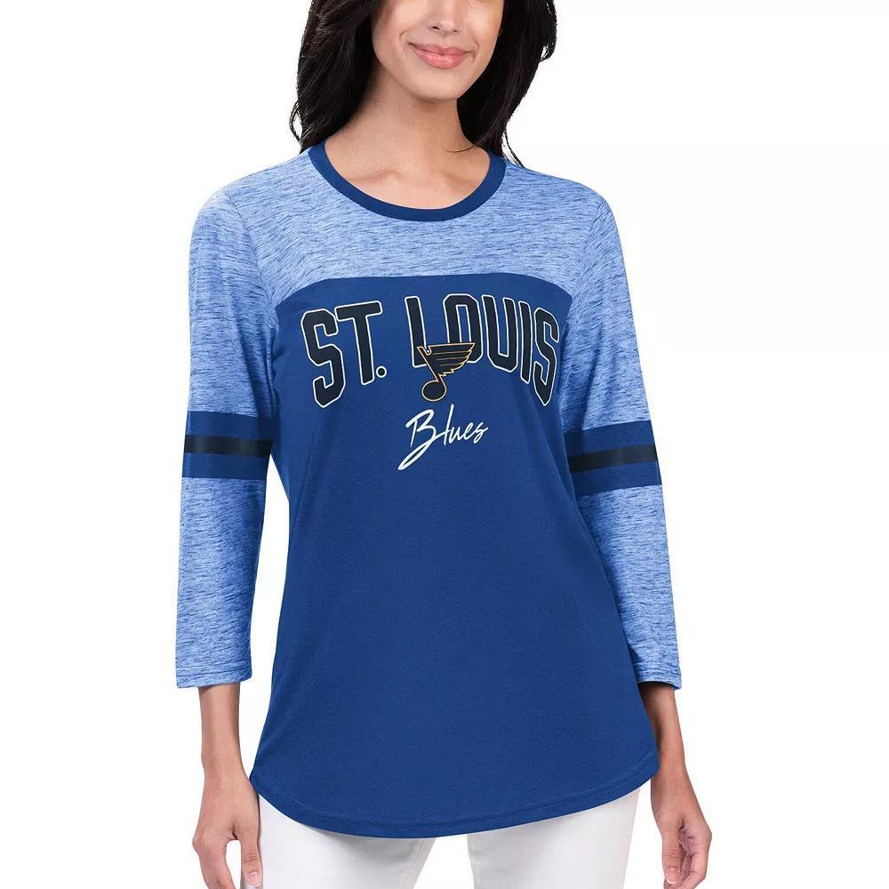 Women's G-III 4Her by Carl Banks Blue St. Louis Blues Play The Game 3/4-Sleeve T-Shirt, Size: Large Product Image