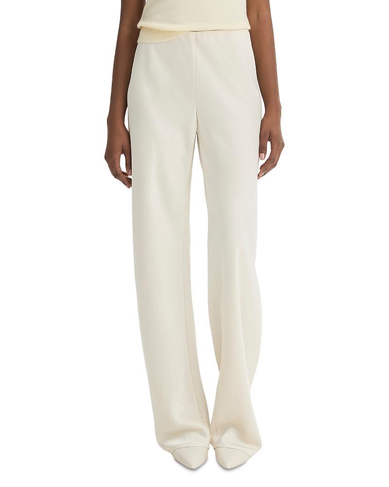 Fluid Bias-Cut Crushed Satin Pants Product Image