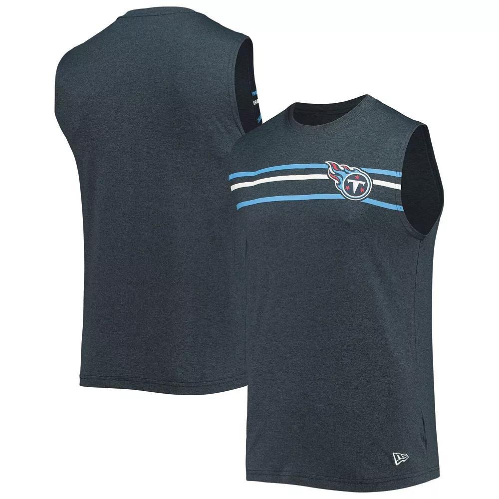 Men's New Era Heathered Navy Tennessee Titans Brushed Sleeveless Tank Top, Size: Large, Blue Product Image