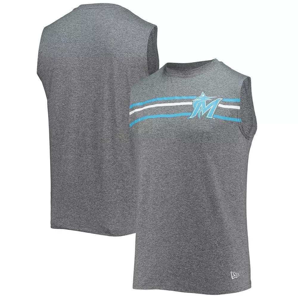 Men's New Era Gray Miami Marlins Muscle Tank Top, Size: XL, Grey Product Image