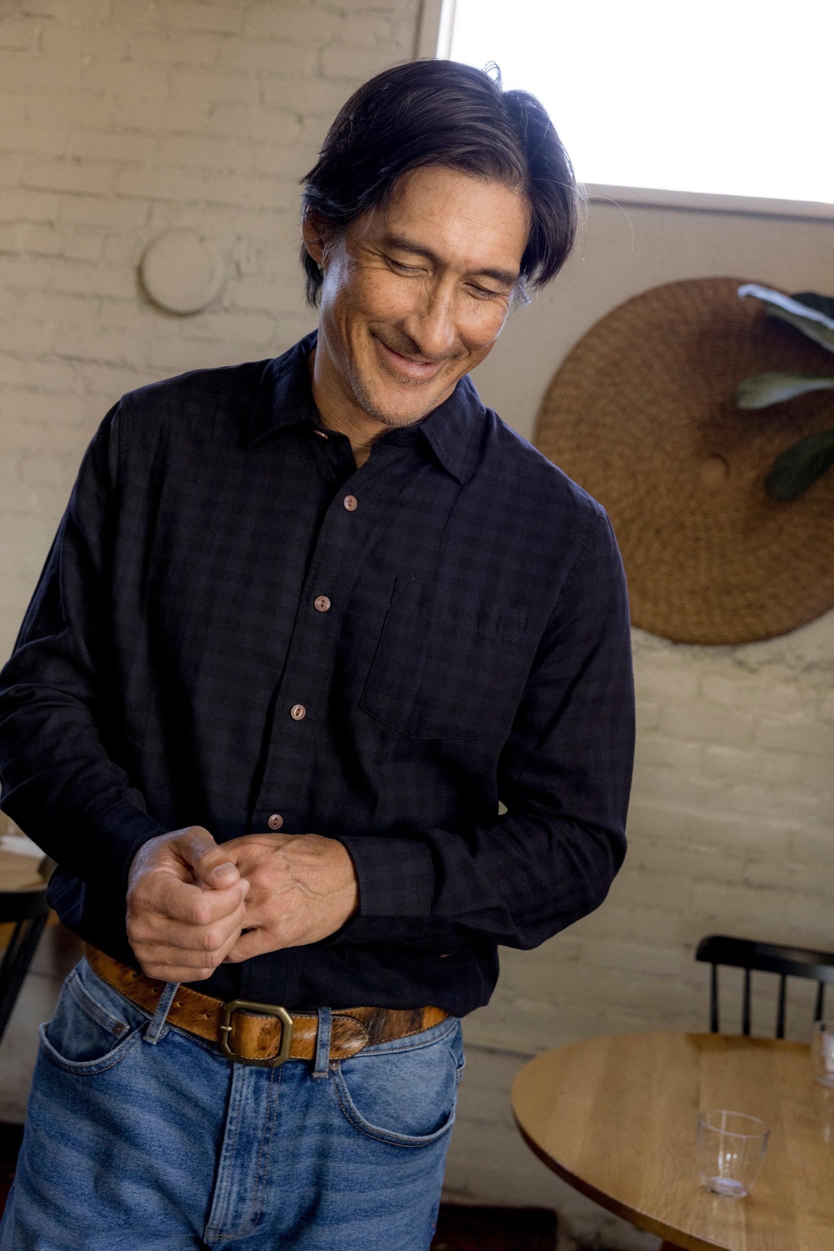 Featherweight Flannel Shirt - Navy Product Image