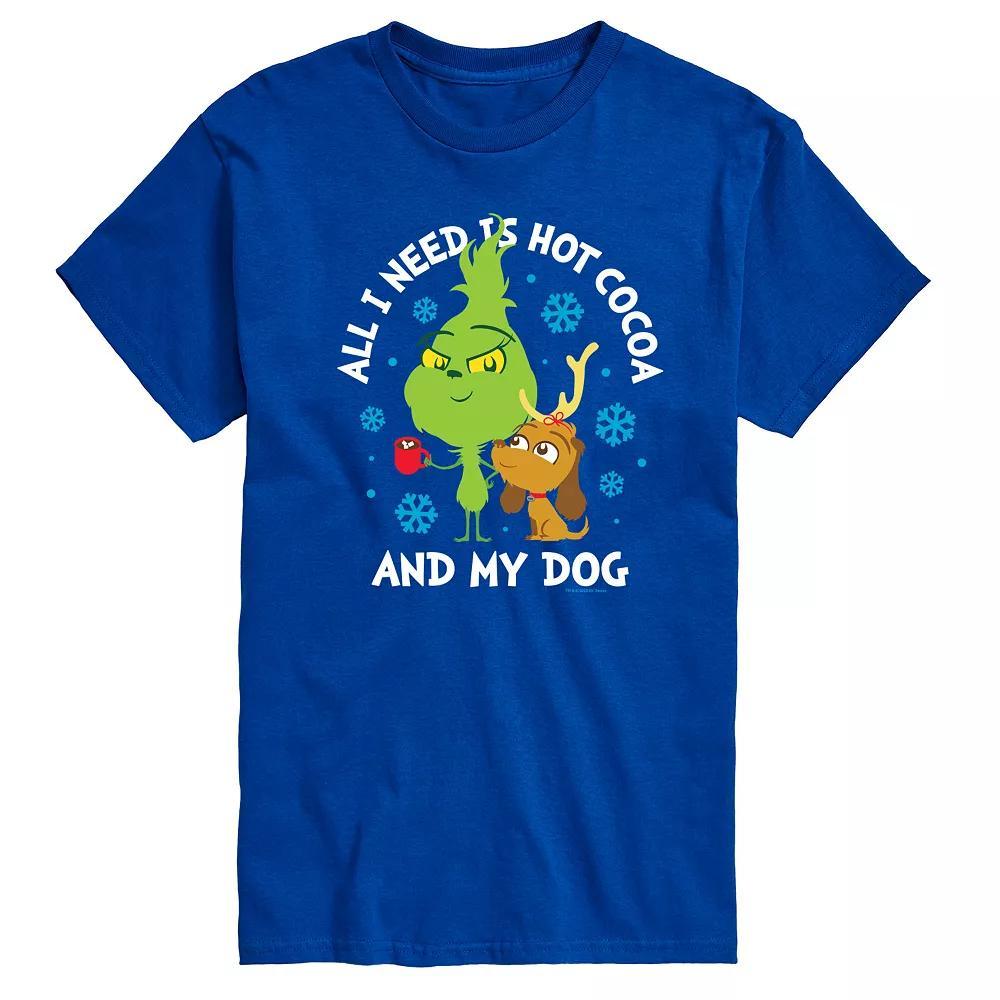 Men's Dr. Seuss The Grinch Hot Cocoa And My Dog Graphic Tee, Size: XXL, Black Product Image