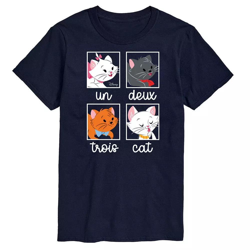 Disneys Cats & Dogs Big & Tall Un Deux Trois Cat Graphic Tee, Mens Blue Product Image