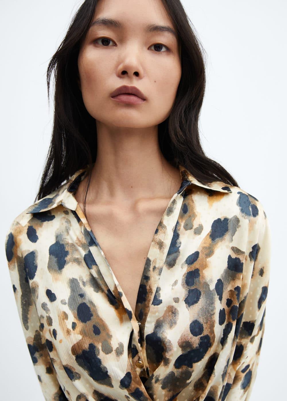 Mango abstract animal print mini dress Product Image