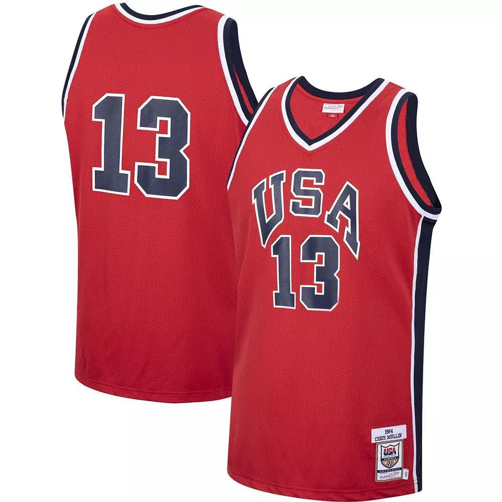 Men's Mitchell & Ness Chris Mullin Red USA Basketball Authentic 1984 Jersey, Size: Medium, Usa Red Product Image