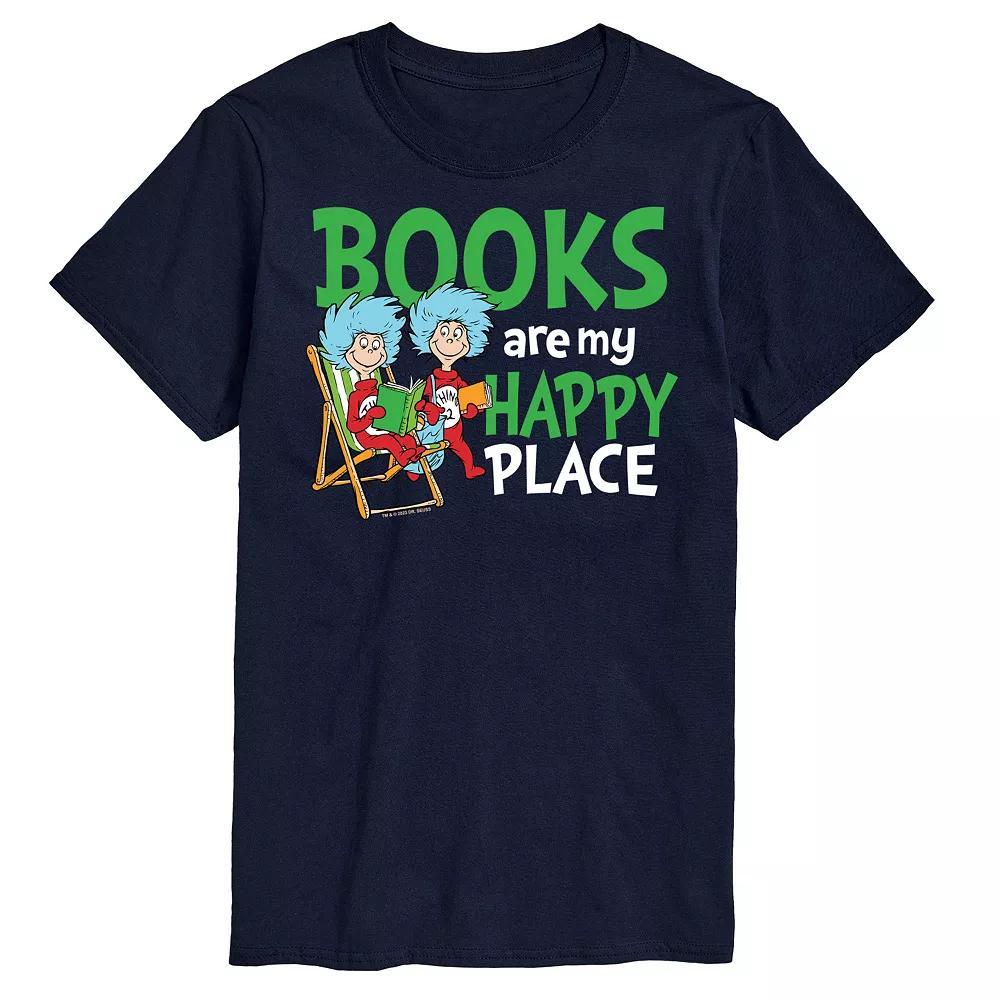Big & Tall Dr. Seuss Books Are My Happy Place Graphic Tee, Mens Blue Product Image