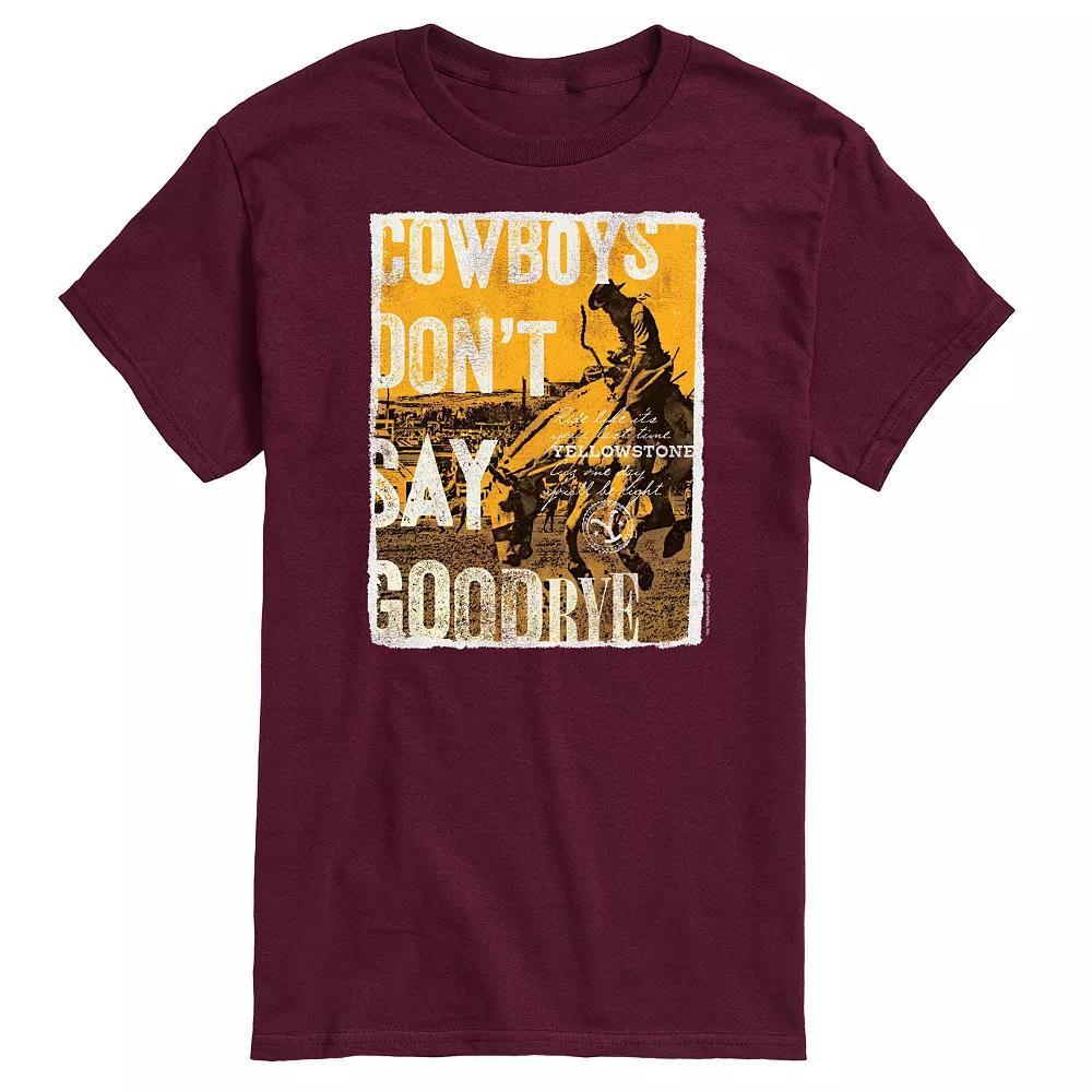 Mens Yellowstone Cowboys Dont Say Goodbye Graphic Tee Red Product Image