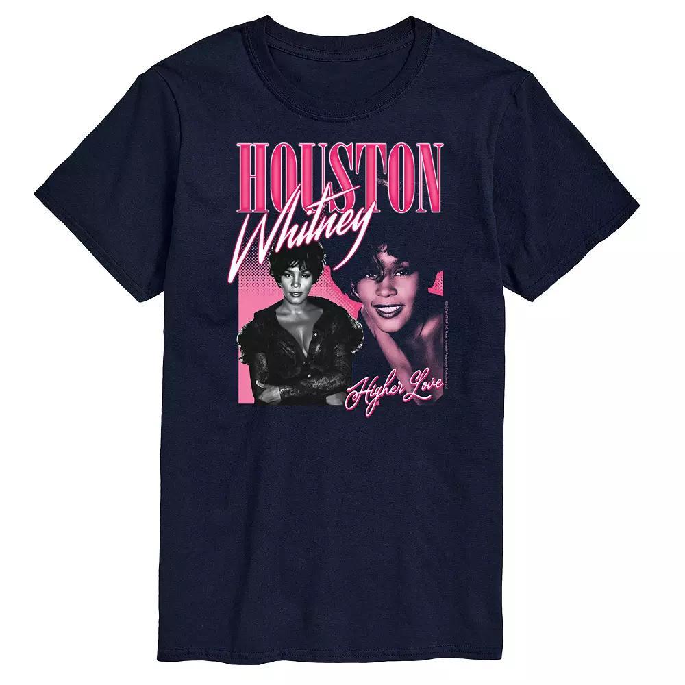 Big & Tall Whitney Houston Higher Love Tee, Mens Blue Product Image