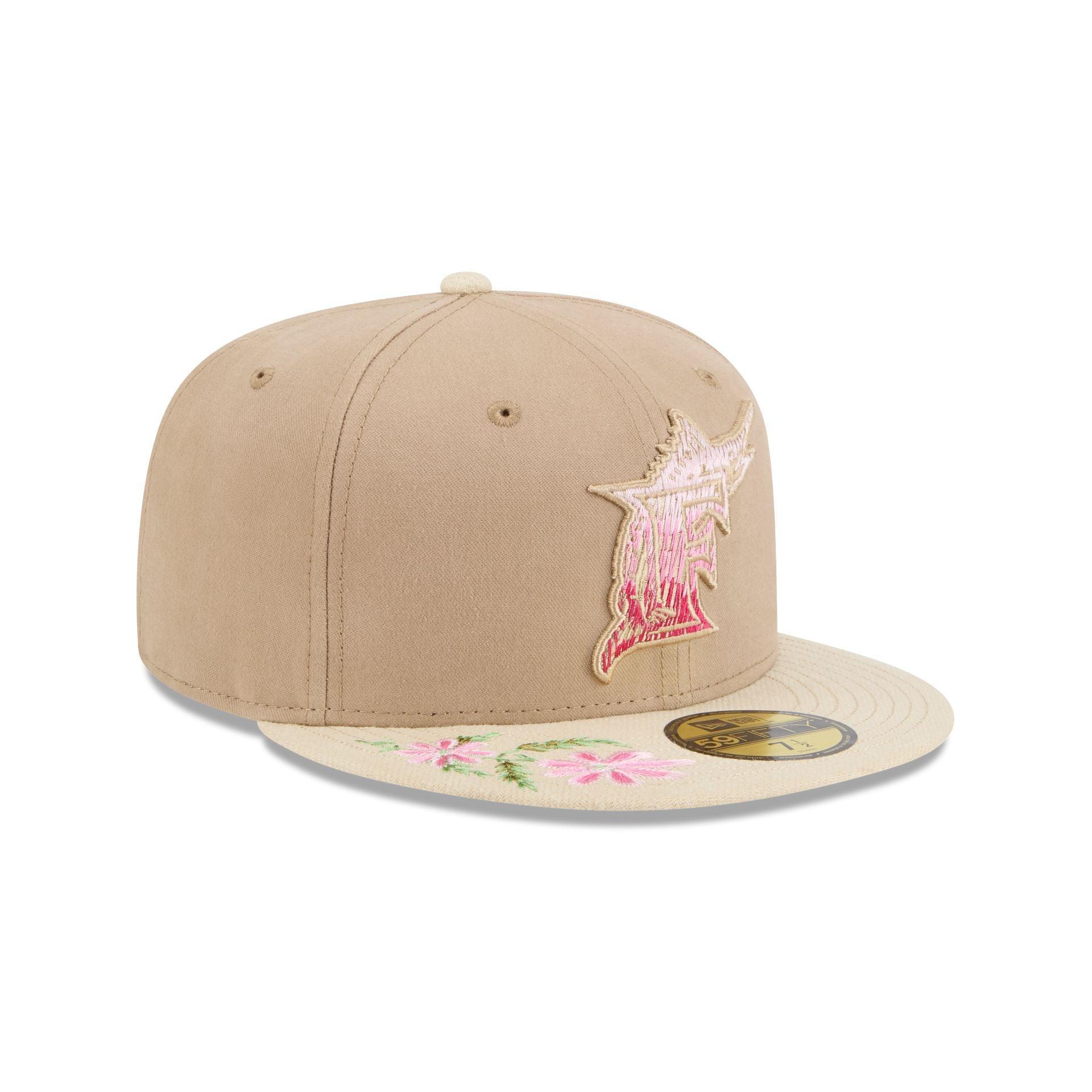 Miami Marlins Hand Stitched Floral 59FIFTY Fitted Hat Male Product Image