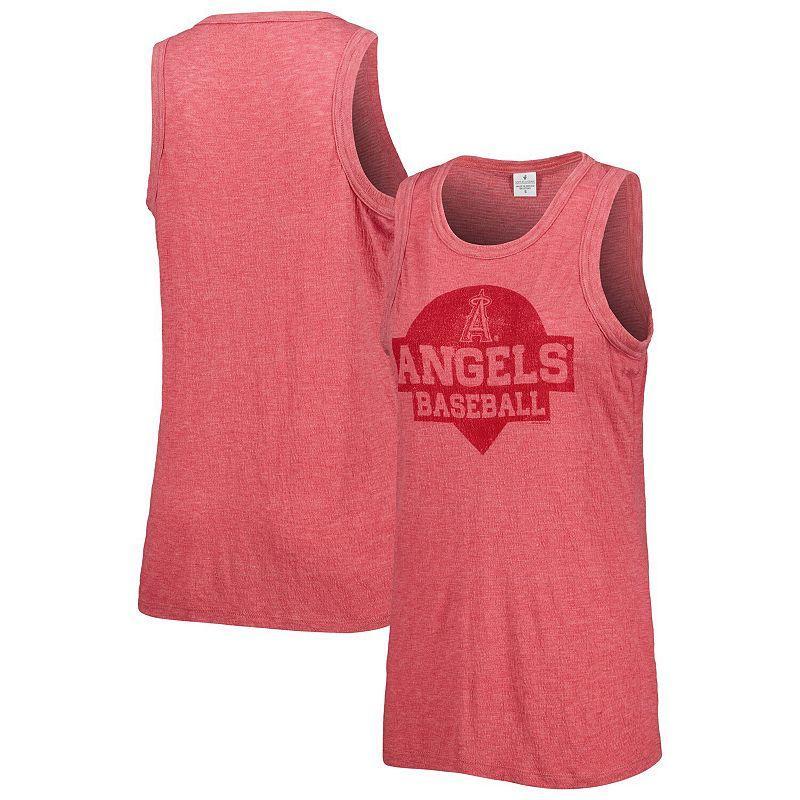 Women's Soft as a Grape Red Los Angeles Angels Tri-Blend Tank Top, Size: 2XL Product Image