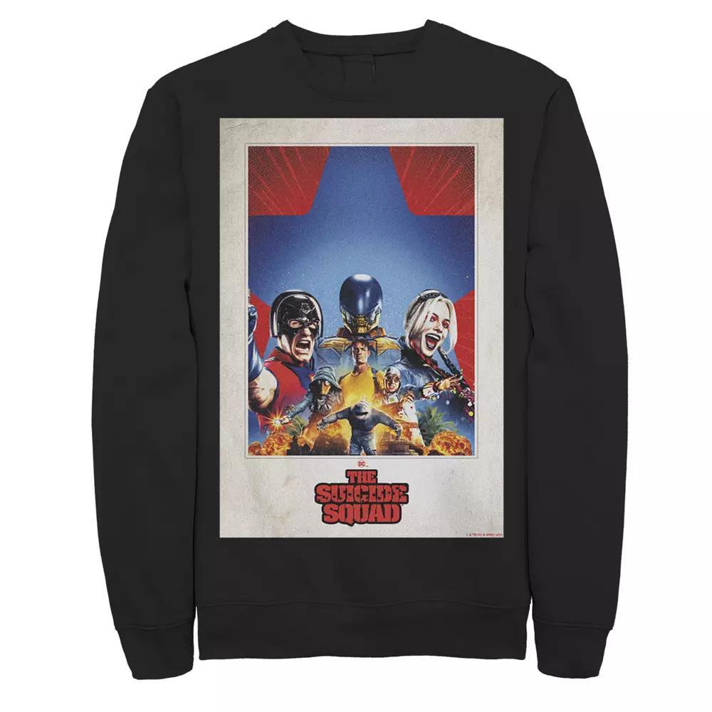 Men's The Suicide Squad Polaroid Group Poster Sweatshirt, Boy's, Size: Large, Black Product Image
