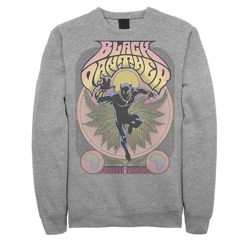 Men's Marvel Black Panther Vintage 70's Poster Style Fleece, Size: XL, Athletic Grey Product Image