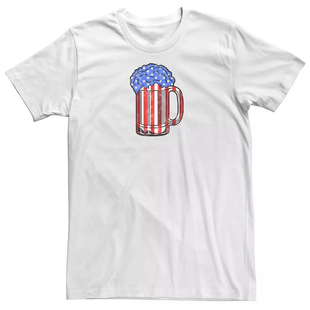 Big & Tall Americana Red, White & Blue Beer Mug Tee, Men's, Size: 4XL Product Image