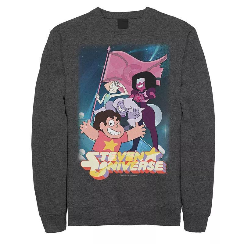 Men's Cartoon Network Steven Universe Team Flag Poster Sweatshirt, Size: Small, Grey Heather Product Image