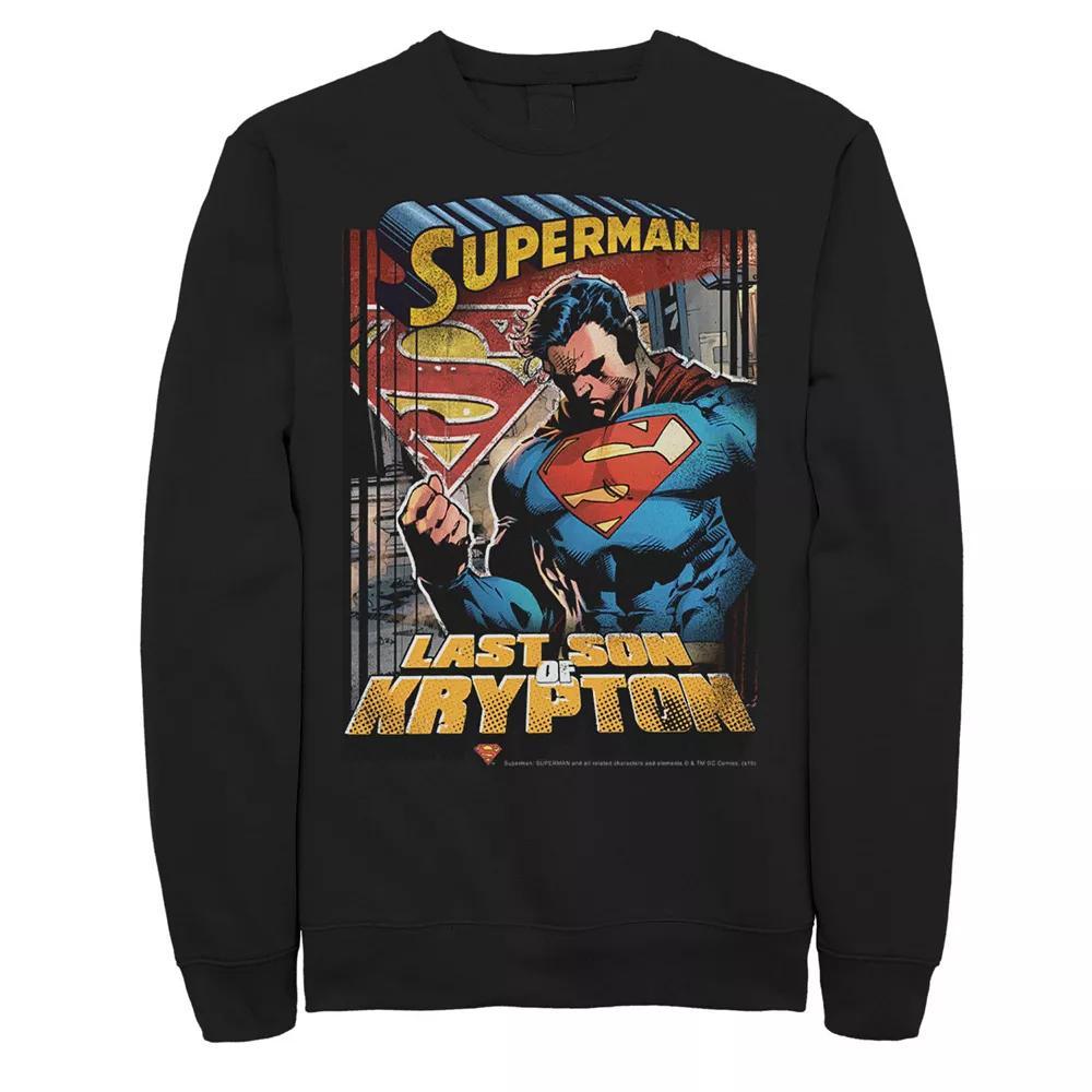 Men's DC Comics Superman Last Son Of Krypton Text Poster Sweatshirt, Size: Large, Blue Product Image