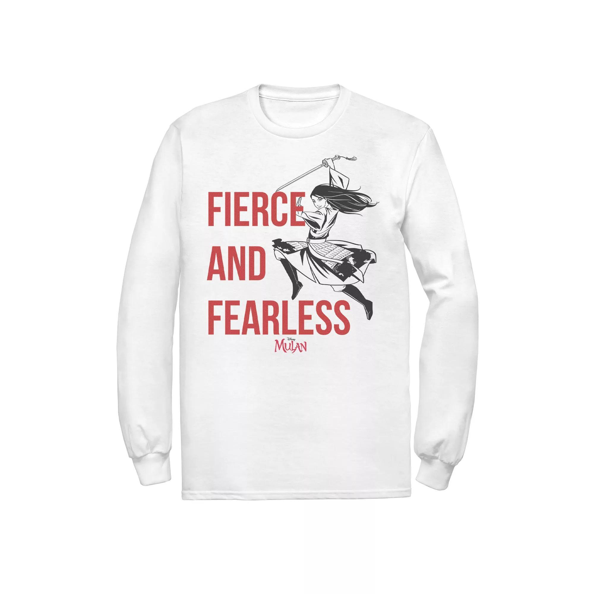 Men's Disney Mulan Live Action Fierce And Fearless Action Pose Tee, Size: XXL, White Product Image