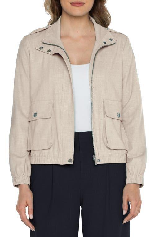 Liverpool Los Angeles Utility Zip Up Jacket Textured Stretch Woven (Dusty Tan) Women's Vest Product Image