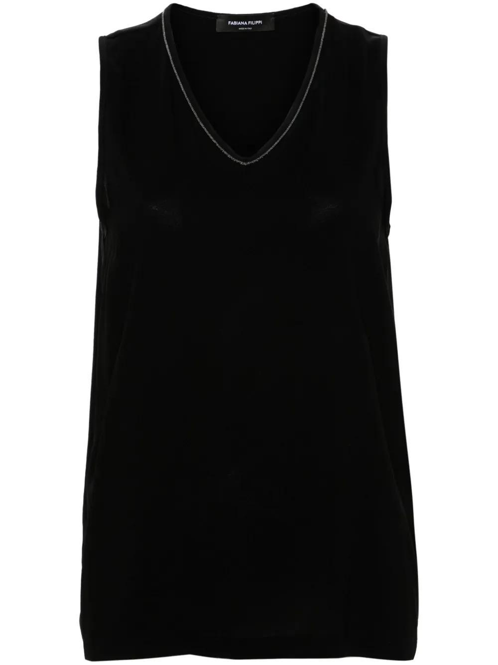FABIANA FILIPPI V-neck Top In White Product Image