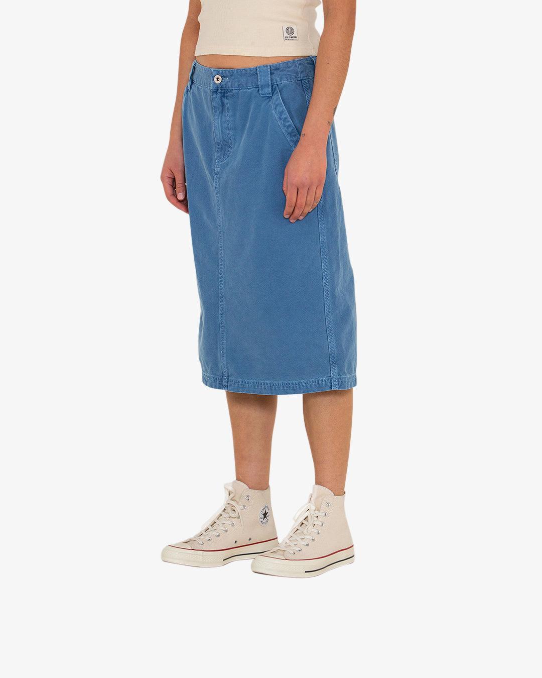 Canvas Irene Skirt - Overdyed Light Indigo Product Image
