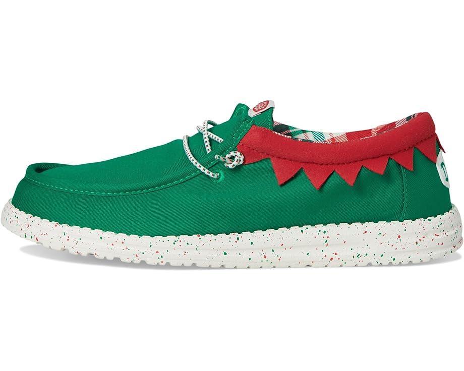 Men's Hey Dude Wally Holiday Elf Green/Red Product Image