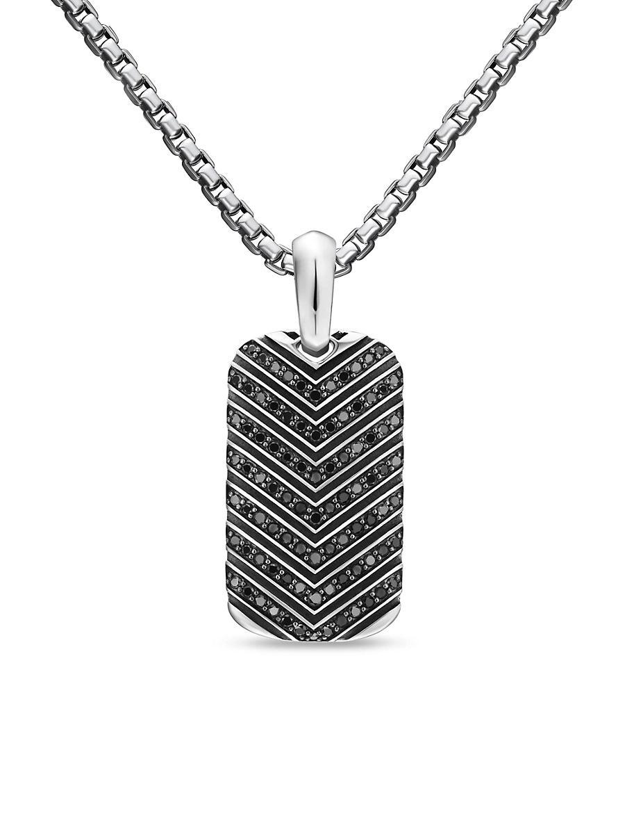 Mens Chevron Tag in Sterling Silver Product Image