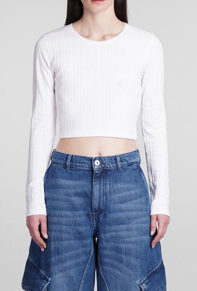JW ANDERSON Logo Jacquard Cropped T In White Product Image