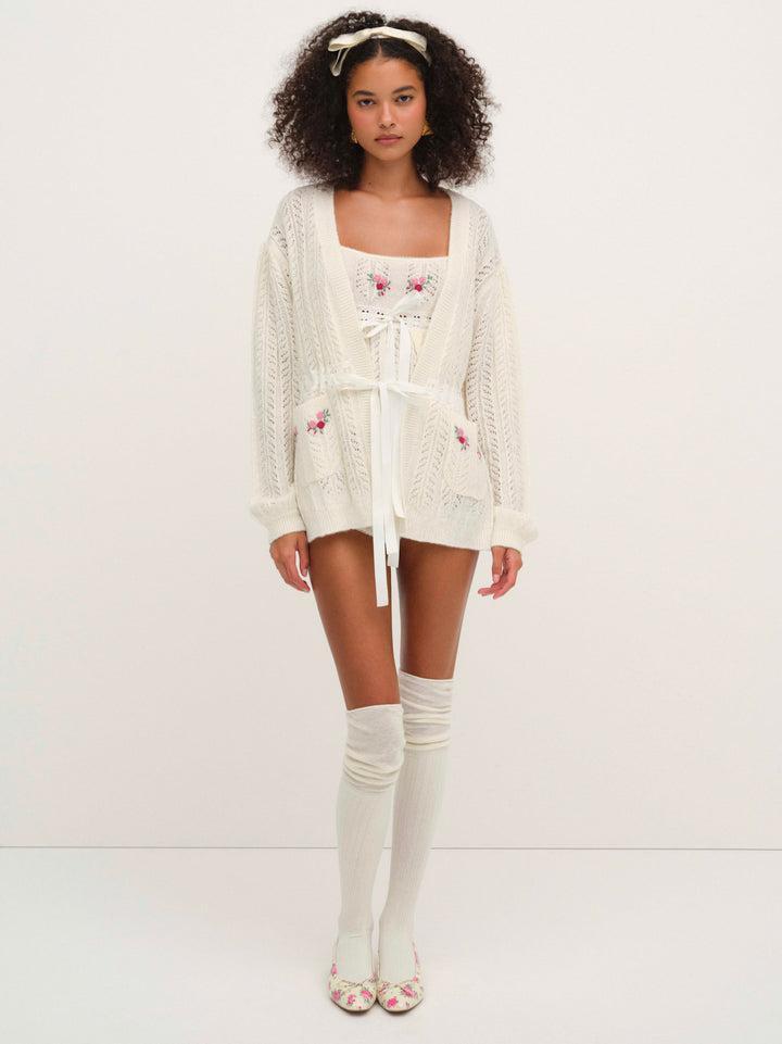 Nathalie Cardigan — Ivory Product Image