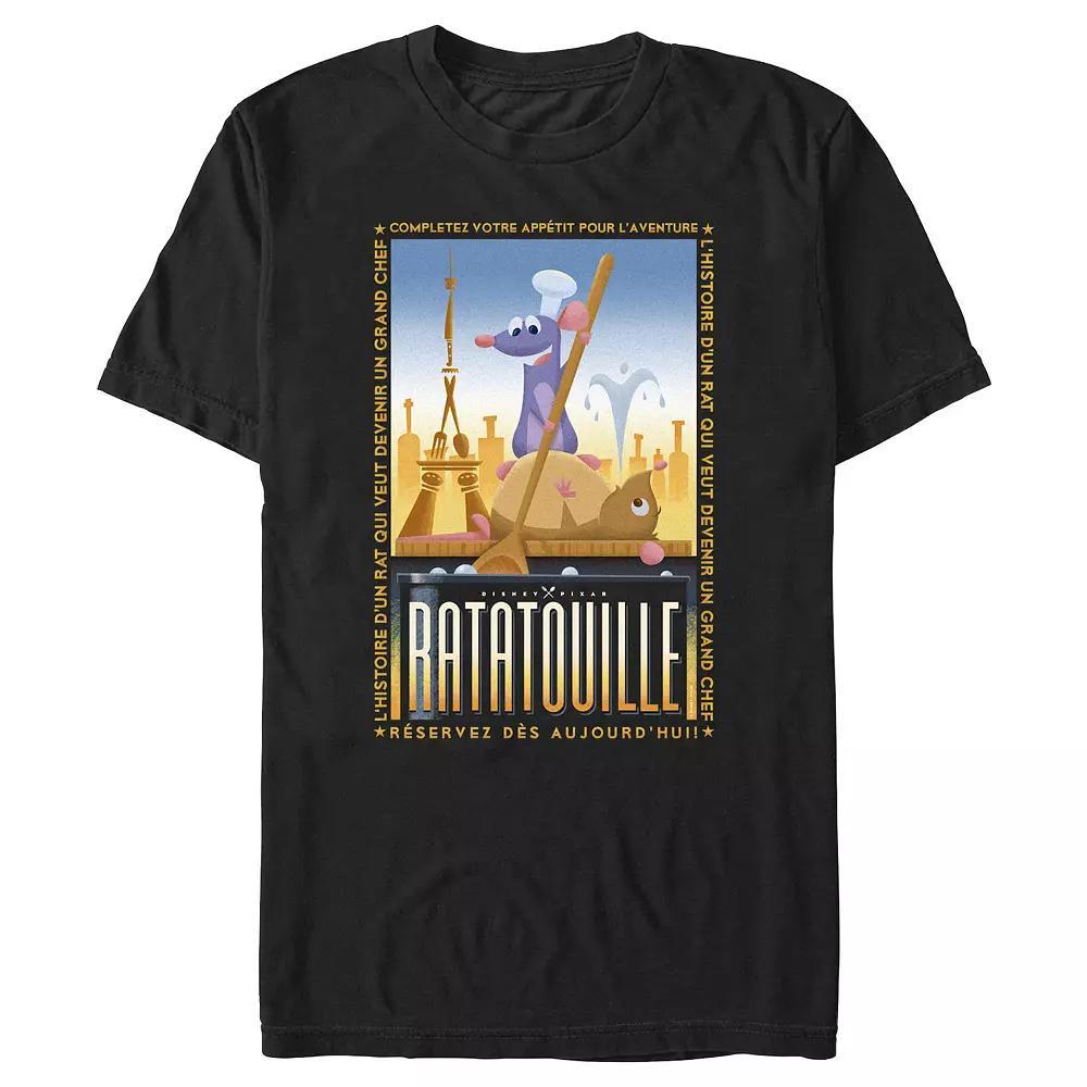 Disney / Pixar's Ratatouille Remy Cooking Poster Men's Graphic Tee, Size: Large, Black Product Image