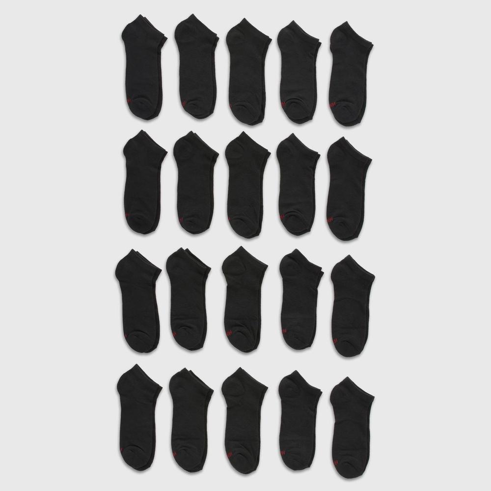 Hanes Men's Lightweight Comfort Super Value No Show Socks 20pk Gray 6-12: Moisture Wicking Product Image