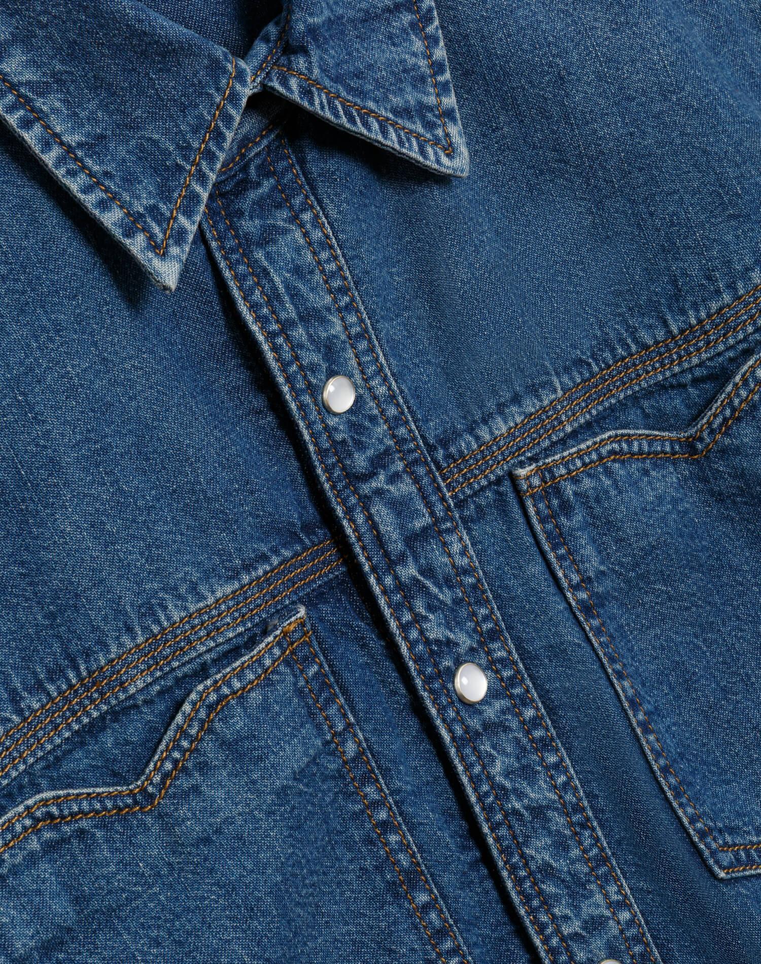 Oversized Crop Shirt - Rustic Indigo Product Image