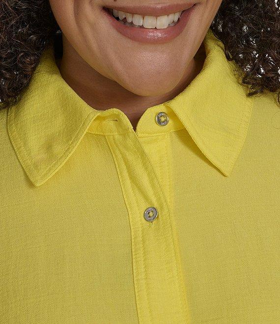 DKNY by Donna Karan Plus Size Short Sleeve Button Front Shirt Dress Product Image