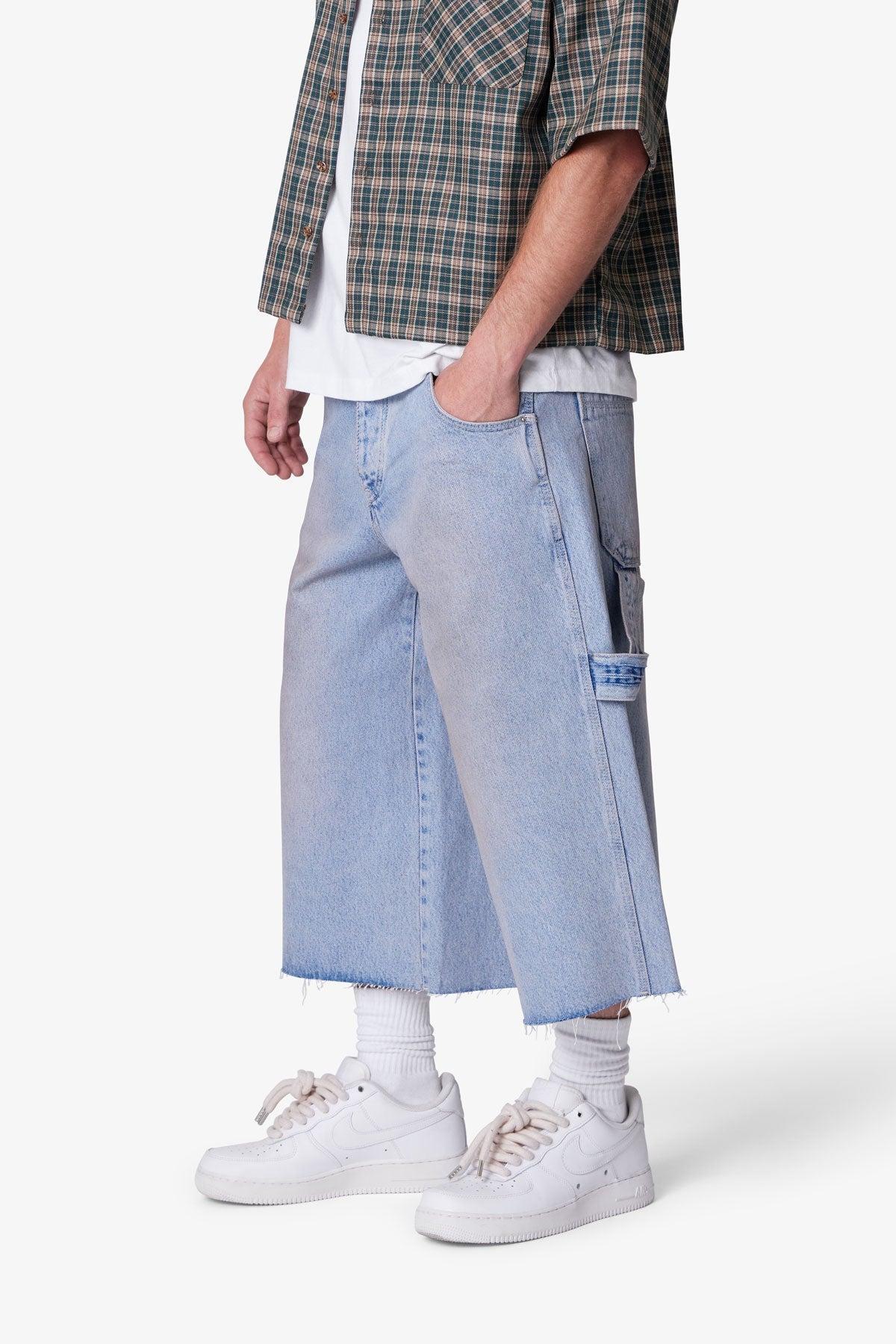 Ultra Baggy Tool Denim Shorts - Light Blue Product Image