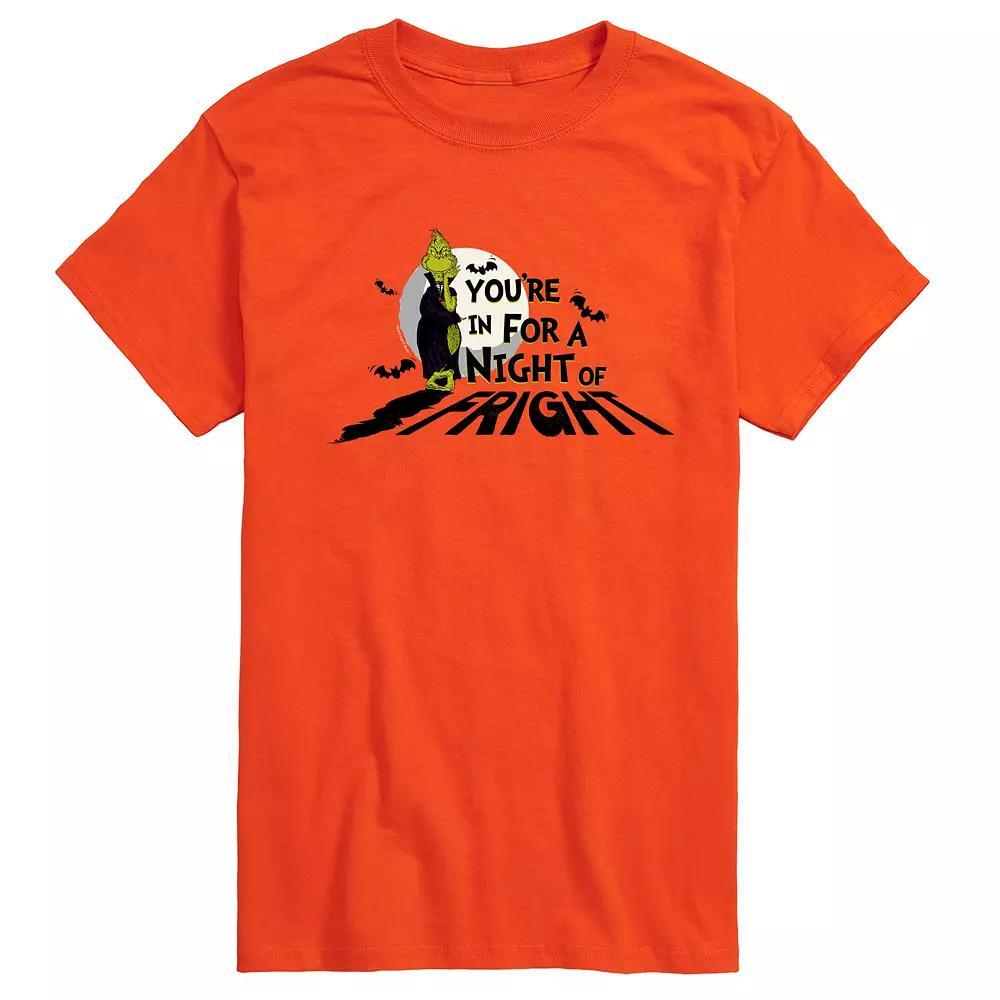 Men's Dr. Seuss Grinch You're In For A Night Graphic Tee, Size: Large, Orange Product Image