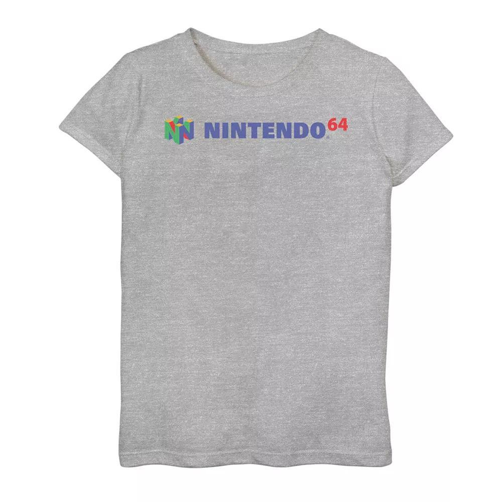 Mens Nintendo Logo Pullover Hoodie Athletic Grey Product Image