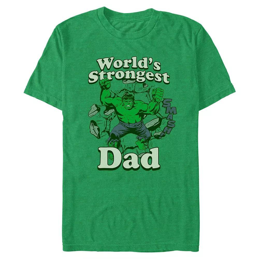 Big & Tall Marvel Hulk World's Strongest Dad Graphic Tee, Men's, Size: 4XL Tall, Kelly Grey Product Image