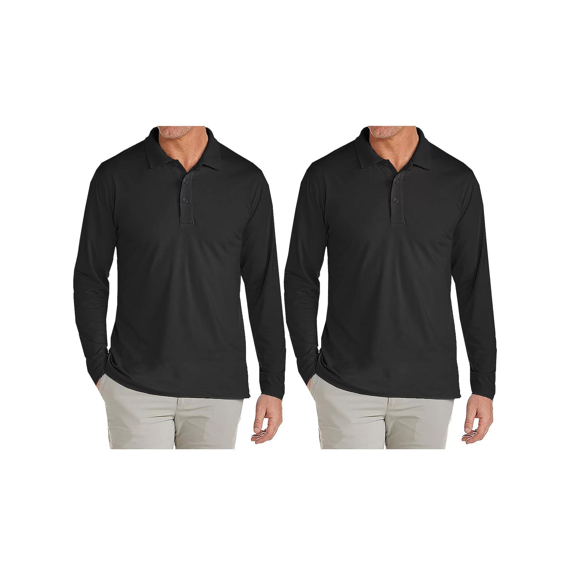Men's JumpStart 2-Pack Modern Fit Long Sleeve Polo Shirt, Size: Medium, Black Black Product Image