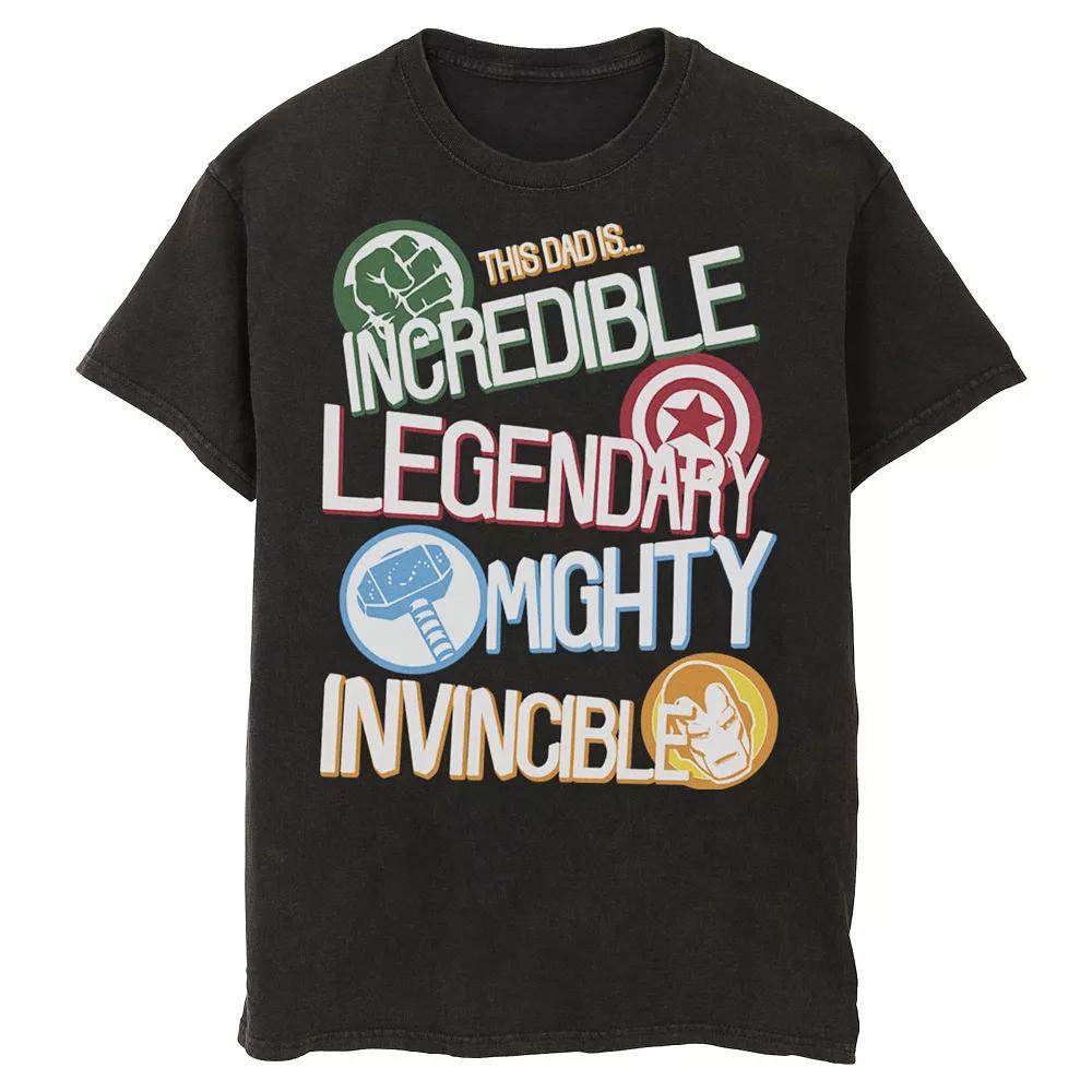 Men's Marvel Avengers Father's Day Dad Words Tee, Size: Medium, Black Product Image