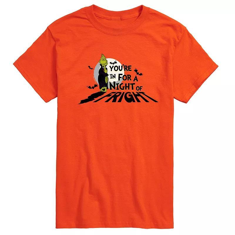 Men's Dr. Seuss Grinch You're In For A Night Graphic Tee, Size: Large, Orange Product Image