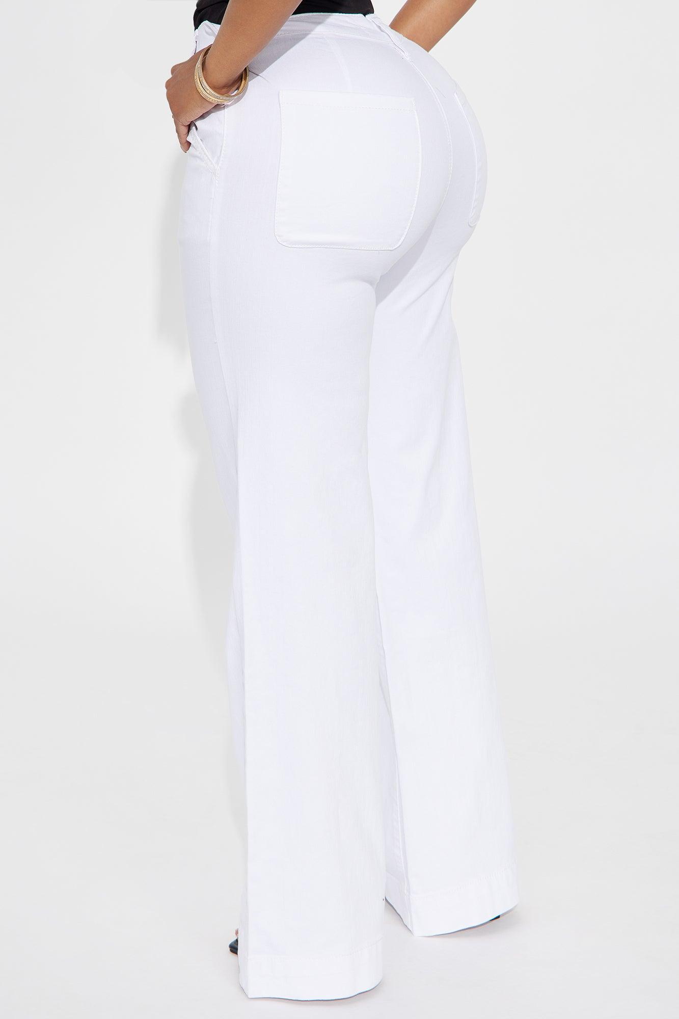 Margot Stretch Trouser Jeans - White Product Image