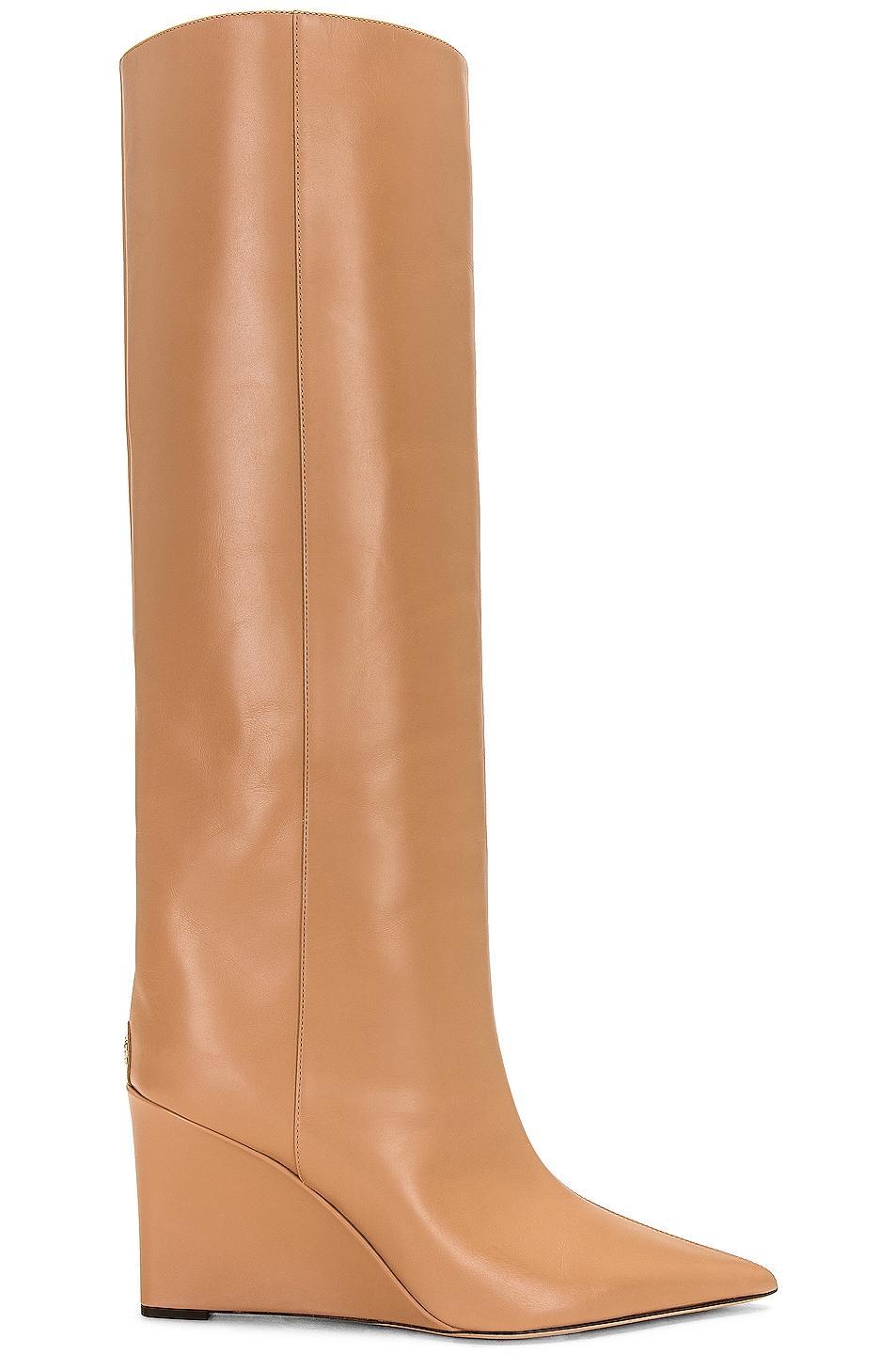 Jimmy Choo Blake 85 Leather Wedge Boot in Black - Black. Size 37.5 (also in 36). Product Image