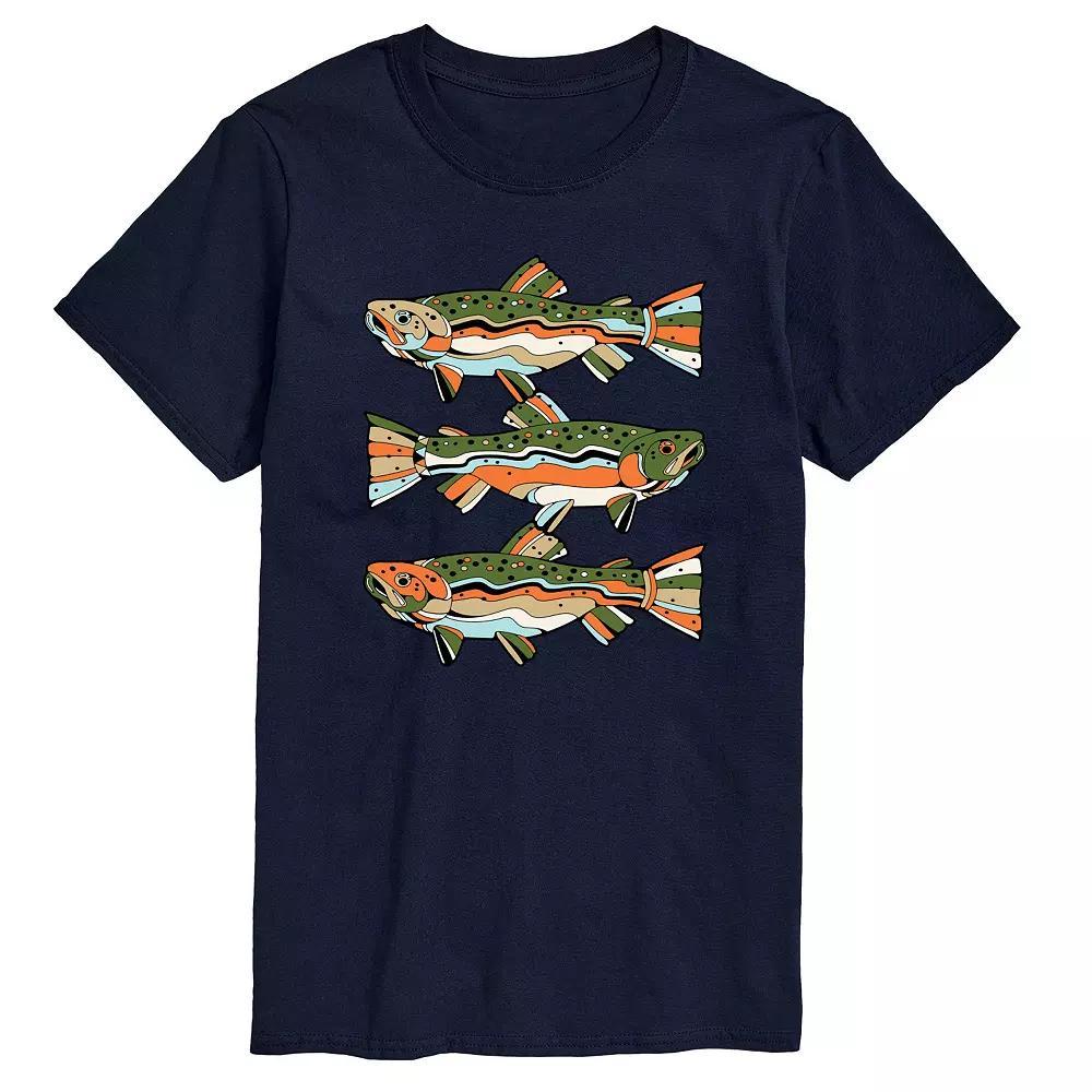 Mens Northern Trout Graphic Tee Blue Product Image