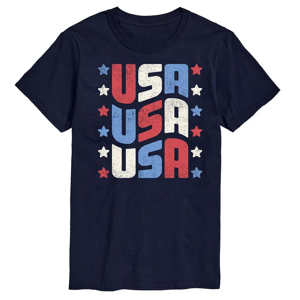 Men's USA Stacked Graphic Tee., Size: XXL, Black Product Image