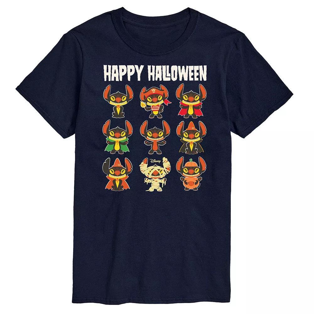 Disneys Lilo & Stitch Mens Happy Halloween Tee Blue Product Image